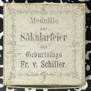 1859 Germany Friedrich Schiller 100th Birthday Medal By Loos Lot#OV1464 42mm