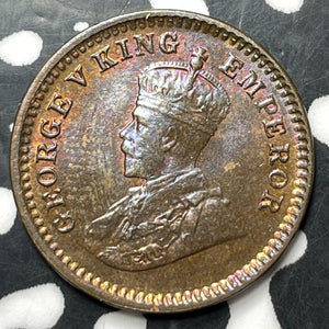 1918 India 1/12 Anna Lot#E8810 High Grade! Beautiful Toning!