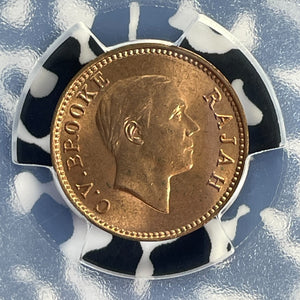 1933-H Sarawak 1/2 Cent PCGS MS64RD Lot#G886 Choice UNC!