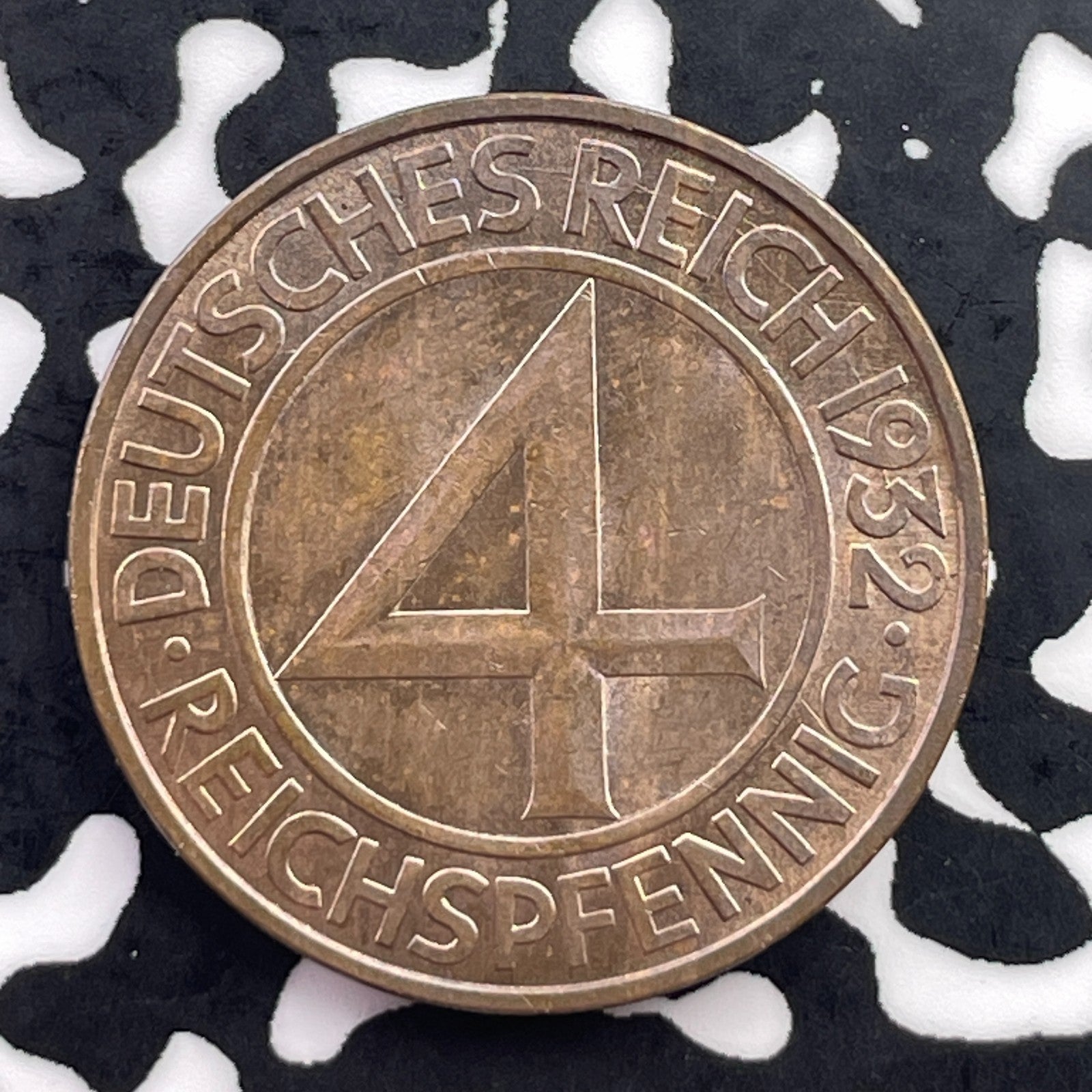 1932-D Germany 4 Pfennig Lot#C5675 High Grade! Beautiful!