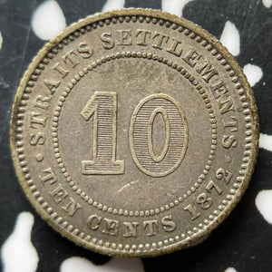 1872-H Straits Settlements 10 Cents Lot#JM8992 Silver! Nice! Better Date