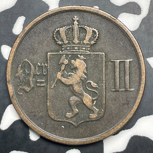 1876 Norway 2 Ore Lot#C0911