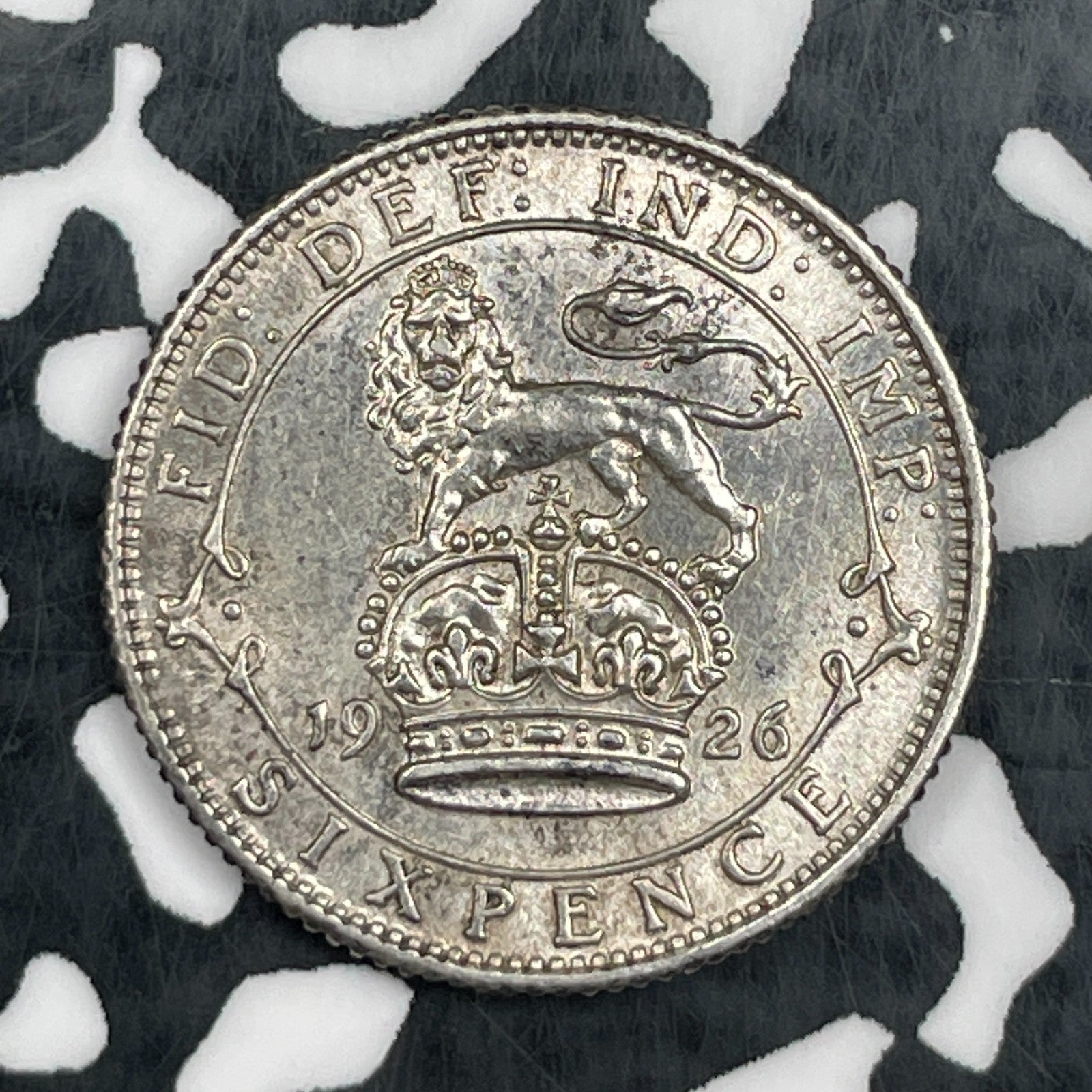 1926 Great Britain 6 Pence Sixpence Lot#N2710 Silver! High Grade! Beautiful!