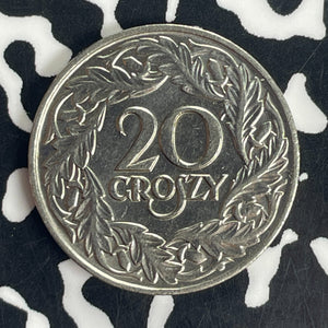1923 Poland 20 Groszy Lot#T8844 High Grade! Beautiful!