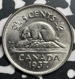 1937 Canada 5 Cents Lot#T9844 High Grade! Beautiful!