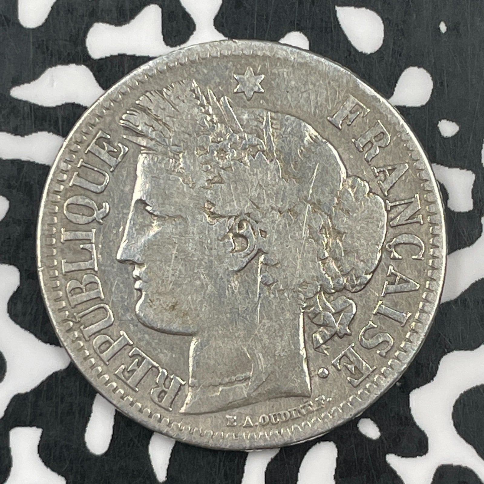 1871-K France 2 Francs Lot#F6995 Silver!