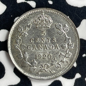 1920 Canada 5 Cents Lot#T7009 Silver! High Grade! Beautiful!