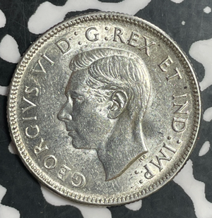 1938 Canada 25 Cents Lot#T3219 Silver! Key Date! High Grade! Beautiful!