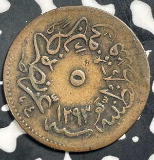 AH 1293 (1878) Turkey 5 Para Lot#T9021