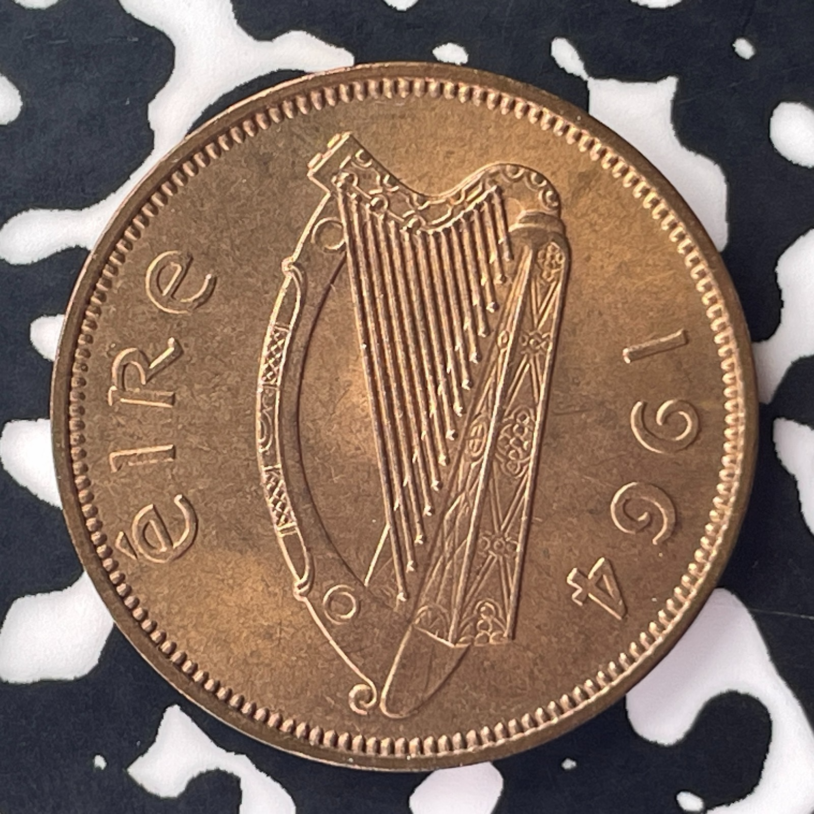 1964 Ireland 1/2 Penny Half Penny Lot#C4642 High Grade! Beautiful!