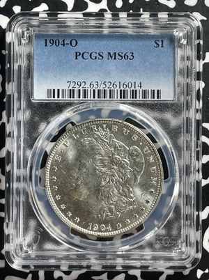 1904-O U.S. $1 Morgan Dollar PCGS MS63 Lot#G376 Silver! Choice UNC!