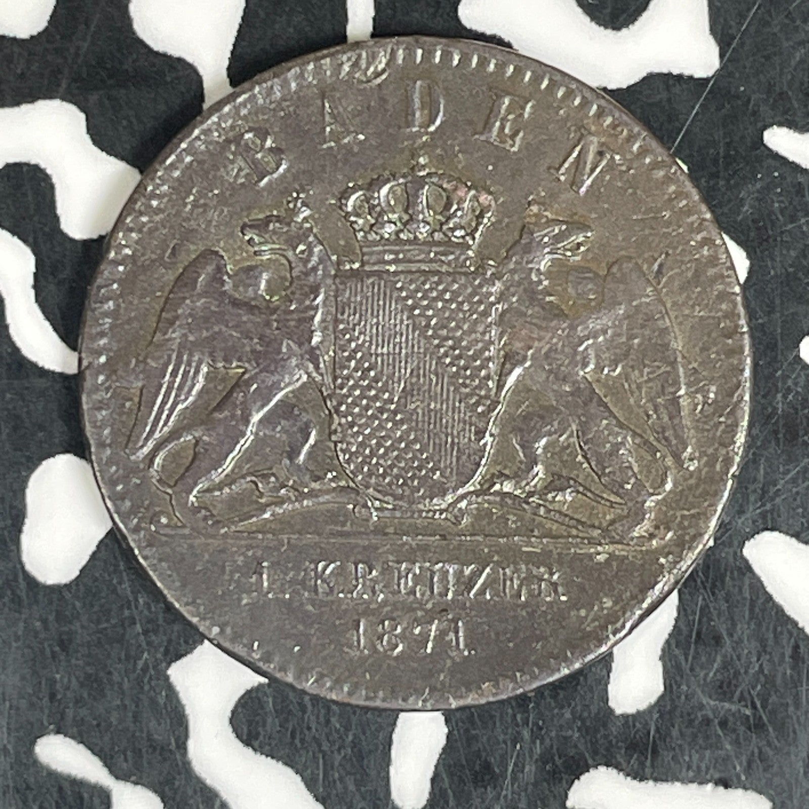 1871 Germany Baden 1 Kreuzer Lot#C6103