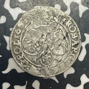1661 Poland 6 Groschen Lot#T6414 Silver!