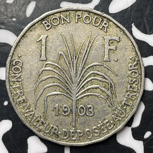 1903 Guadeloupe 1 Franc Lot#MK224