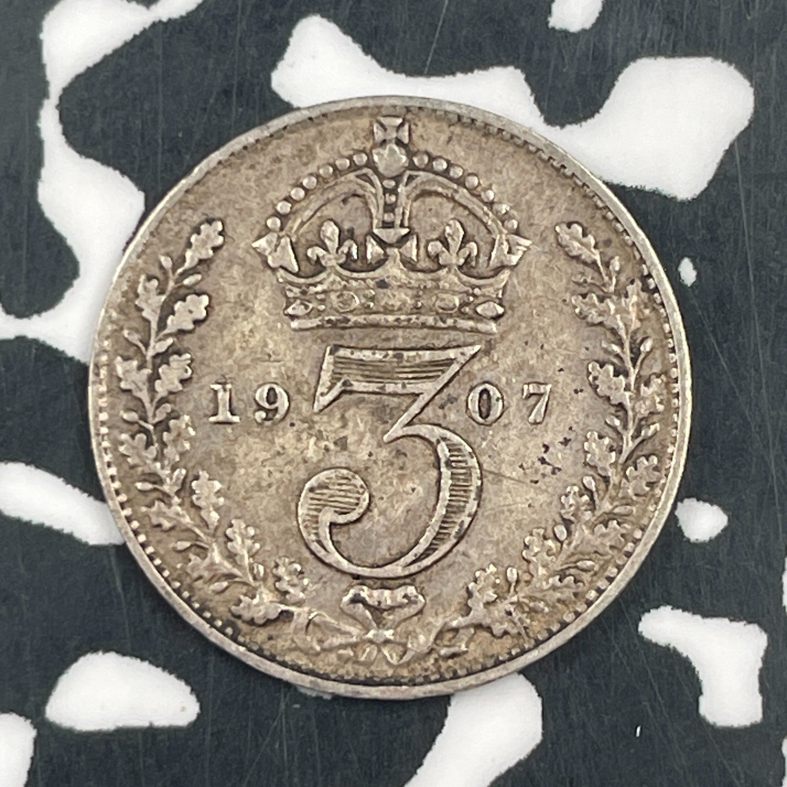 1907 Great Britain 3 Pence Threepence Lot#F5637 Silver!