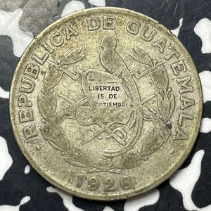 1926 Guatemala 1/4 Quetzal Lot#E8210 Silver!