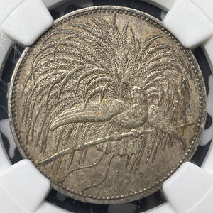 1894-A German New Guinea 2 Mark NGC AU55 Lot#MK129 Silver!