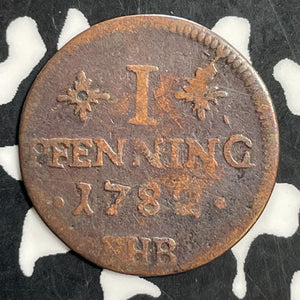 1782-FHB Germany Rostock 1 Pfennig Lot#T0012 KM#125