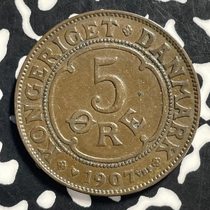 1907 Denmark 5 Ore Lot#C0502