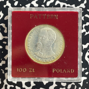 1977 Poland Henryk Sienkiewicz 100 Zlotych In Plastic Case Lot#OV1572 Silver!