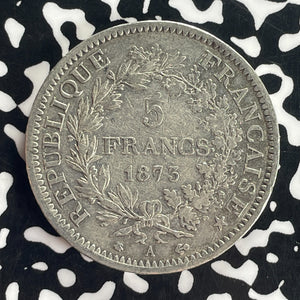 1873-A France 5 Francs Lot#T8270 Large Silver Coin!