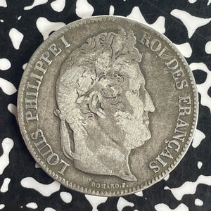 1832-Q France 5 Francs Lot#T8326 Large Silver Coin!