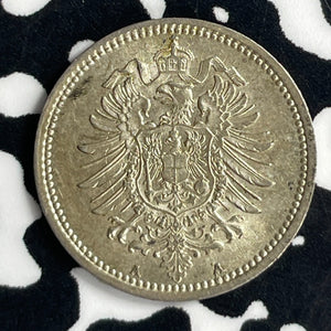 1874-A Germany 20 Pfennig Lot#T7033 Silver! High Grade! Beautiful!