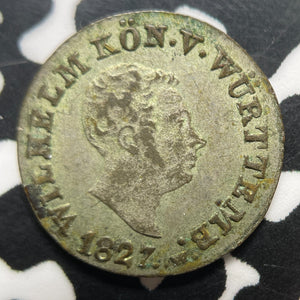 1827 Germany Wurttemberg 1 Kreuzer Lot#MK309