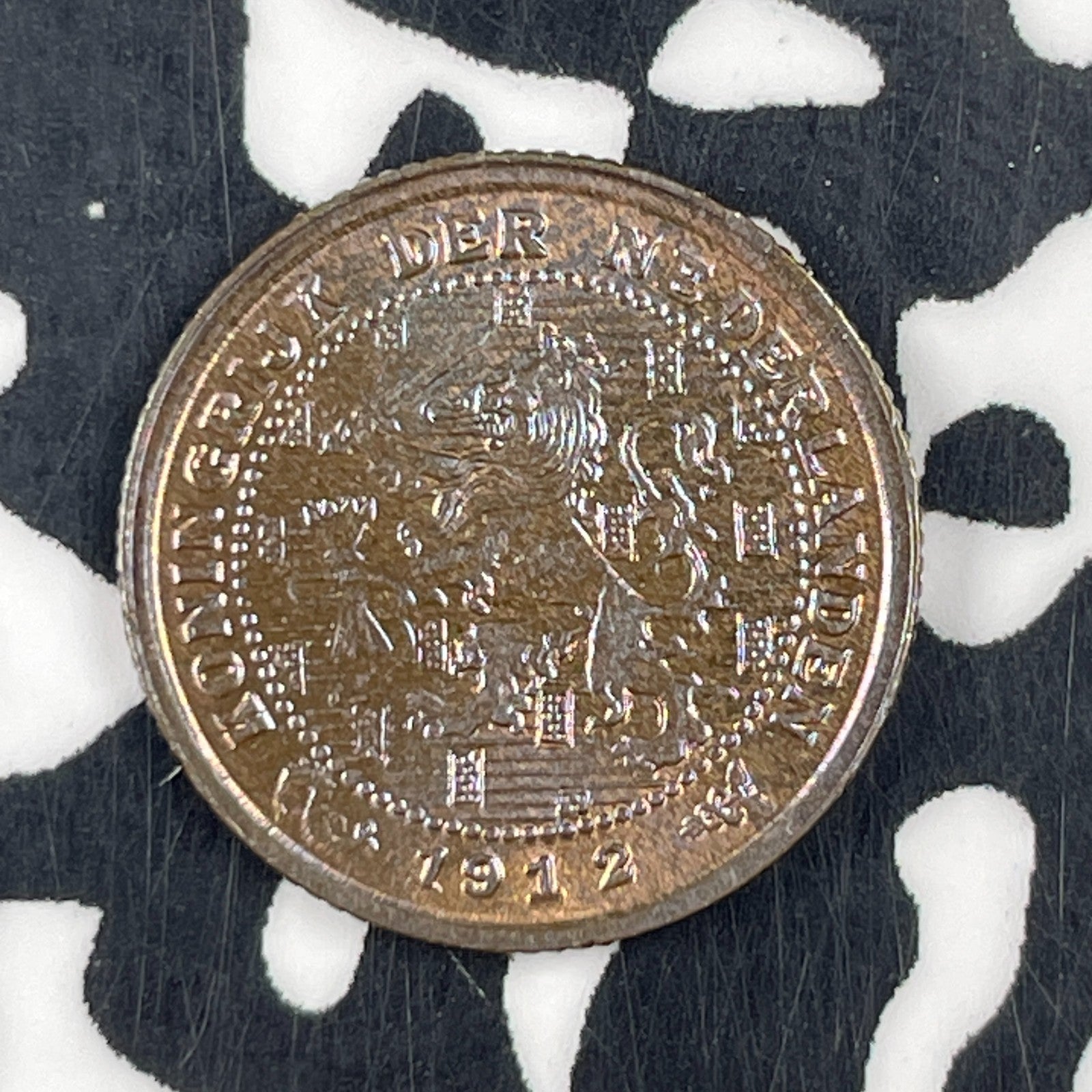 1912 Netherlands 1/2 Cent Half Cent Lot#F4859 High Grade! Beautiful!