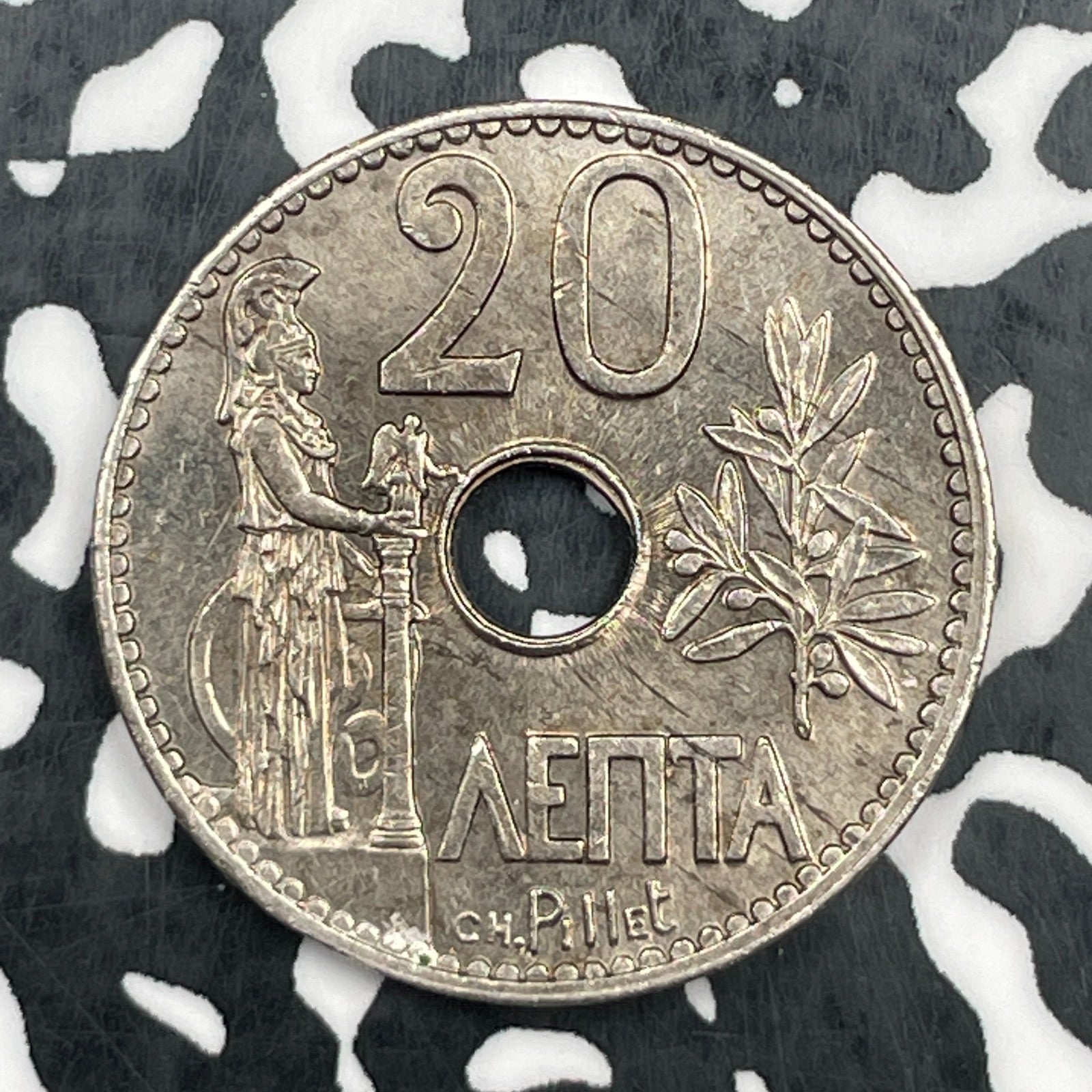 1912 Greece 20 Lepta Lot#N1225 High Grade! Beautiful!