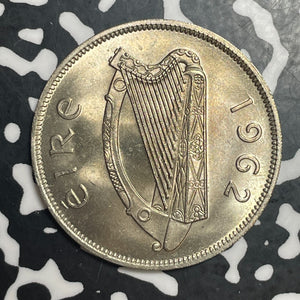 1962 Ireland 1/2 Crown Half Crown Lot#T4016 High Grade! Beautiful!