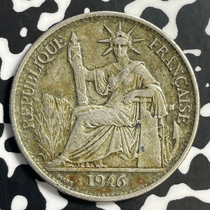 1946 French Indo-China 50 Centimes Lot#E7992 Silver!