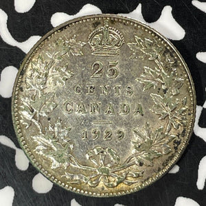 1929 Canada 25 Cents Lot#T4817 Silver! Nice!