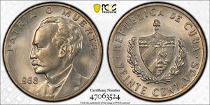 1968 Caribbean 20 Centavos PCGS MS63 Lot#G7985 Choice UNC!