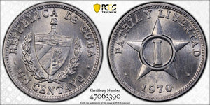 1970 Caribbean 1 Centavo PCGS MS64 Lot#G7986 Choice UNC!