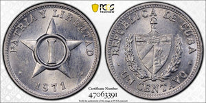 1971 Caribbean 1 Centavo PCGS MS63 Lot#G7987 Choice UNC!