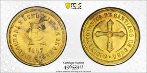 1897 Caribbean Cocina Economica 1 Centavo Token PCGS MS62 Lot#G8596 Rulau-Ori101