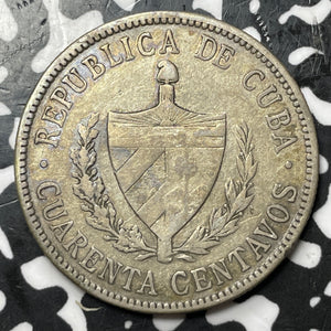 1915 Caribbean 40 Centavos Lot#E0027 Silver!