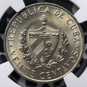 1962 Caribbean 20 Centavos NGC MS64+ Lot#G7655 Choice UNC!