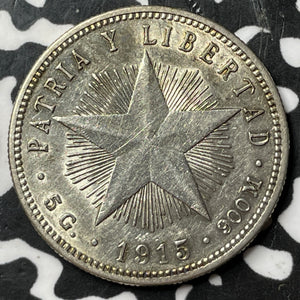 1915 Caribbean 20 Centavos Lot#D9842 Silver! High Grade! Beautiful!