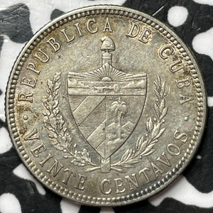 1916 Caribbean 20 Centavos Lot#D6793 Silver! Nice!