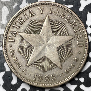 1933 Caribbean 1 Peso Lot#JM6655 Large Silver!