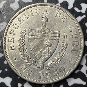 1933 Caribbean 1 Peso Lot#JM6657 Large Silver! Nice Detail, Old Cleaning