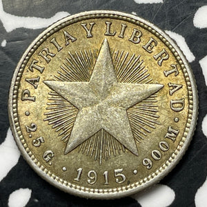 1915 Caribbean 10 Centavos Lot#JM8801 Silver! High Grade! Beautiful!