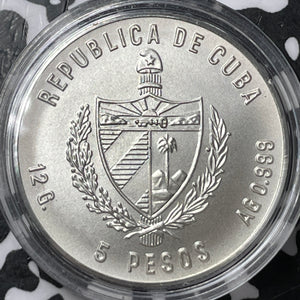 1981 Caribbean 5 Pesos Santa Maria Lot#D7141 Silver! Proof! 1,000 Minted, KM#73