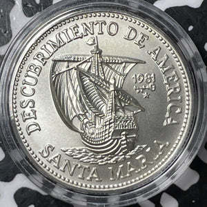 1981 Caribbean 5 Pesos Santa Maria Lot#D7141 Silver! Proof! 1,000 Minted, KM#73