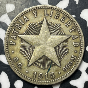 1915 Caribbean 20 Centavos Lot#E8201 Silver!