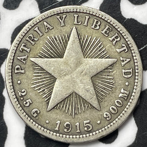 1915 Caribbean 10 Centavos Lot#D4374 Silver!