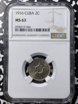 1916 Caribbean 2 Centavos NGC MS63 Lot#G8818 Choice UNC!