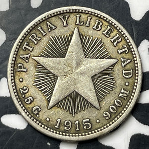 1915 Caribbean 10 Centavos Lot#E8203 Silver!